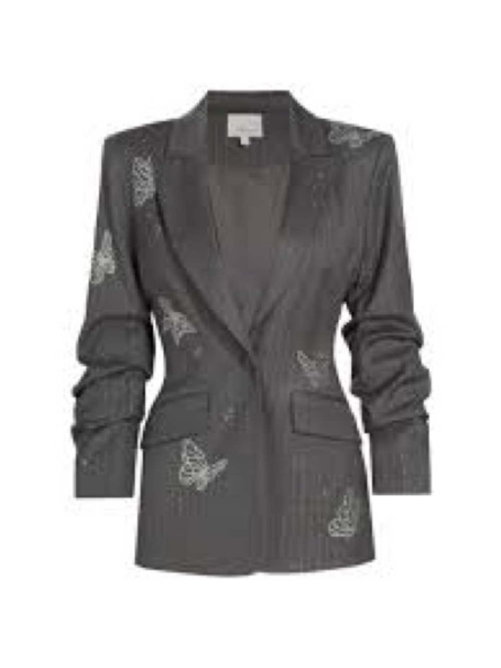 cinq a sept Gray Butterfly-Embellished Blazer